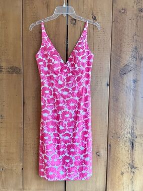 Milly of New York Floral Dress, Hot Pink and White, 4